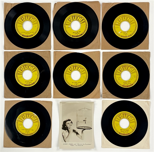 1950s and 1960s Near Mint and MINT SUN 45 RPM Singles (8) - ALL Marion Keisker (Sun Records) FILE COPIES