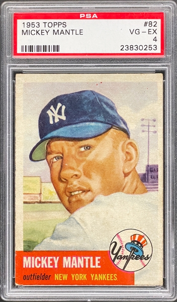 1953 Topps #82 Mickey Mantle - PSA VG-EX 4