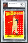 1958 Topps #487 Mickey Mantle All Star - BVG EX-MT+ 6.5