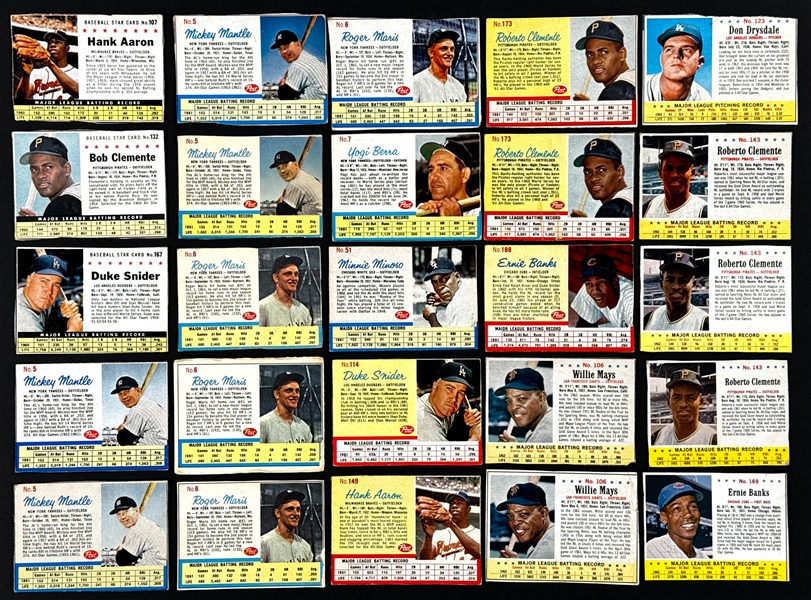 1961-1963 Post Cereal Collection (25) Incl. Four Mickey Mantle and Four Roger Maris Cards