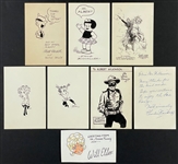 Classic Comic Strip Artists Presentation Drawings (8) Incl. Lone Ranger, Blondie and Dagwood, Beetle Bailey and Others (JSA)