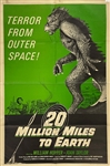 1957 <em>20 Million Miles to Earth</em> One Sheet Movie Poster - 1971 Re-Release