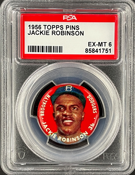 1956 Topps Pins Jackie Robinson - PSA EX-MT 6