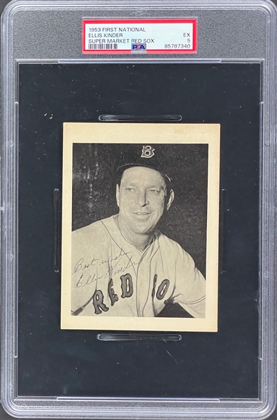 1953 First National Super Market Red Sox Ellis Kinder - PSA EX 5