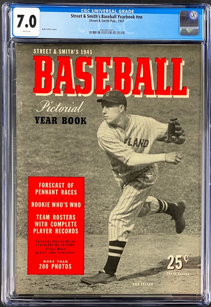 1941 CGC 7.0 First Issue <em>Street & Smiths Baseball Yearbook</em> - HIGHEST GRADED COPY