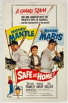 HIGH GRADE 1962 <em>Safe at Home</em> One Sheet Movie Poster - Mickey Mantle and Roger Maris
