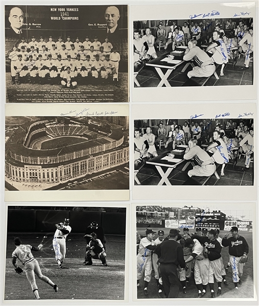 New York Yankees Signed 11x14 Photos Collection of Six (Beckett Authentic)