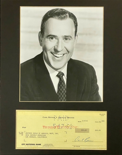 Carl Reiner Signed Check to The Writers Guild of America  During <em>The Dick Van Dyke Show</em> (Beckett)