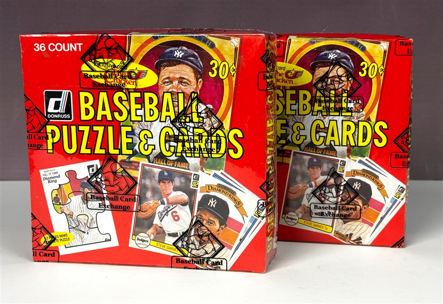 1982 Donruss Baseball Unopened Wax Boxes (2) - 36 Packs in Each (BBCE Encapsulated)