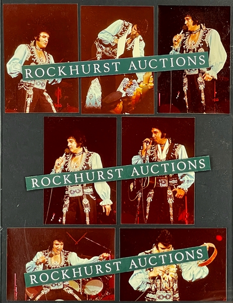 1975 Group of 7 Photographs of Elvis Presley Performing on July 15, 1975, in Springfield, Massachusetts