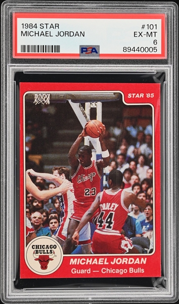 1984 Star Basketball #101 Michael Jordan Rookie Card - PSA EX-MT 6