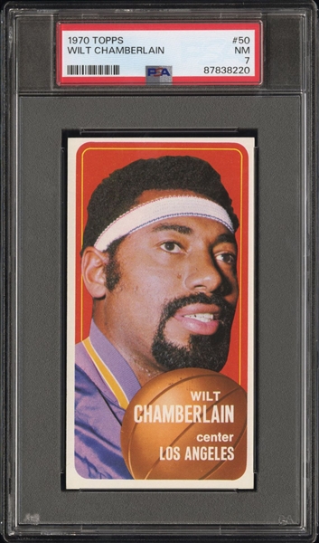 1970 Topps Basketball #50 Wilt Chamberlain - PSA NM 7