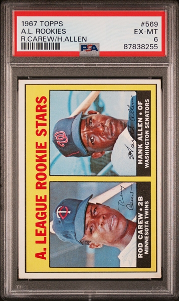 1967 Topps #569 Rod Carew Rookie Card - PSA EX-MT 6