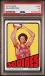 1972 Topps #195 Julius Erving Rookie Card - PSA EX 5