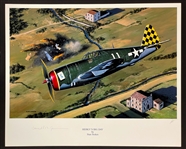 Herschel Green Signed "Herkys Big Day" 22 x 18 Stan Stokes Aviation Artwork (AI Certified)