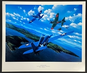 Vern Graham Signed "Ace in a Day" 26 x 22 Stan Stokes Aviation Artwork (AI Certified)
