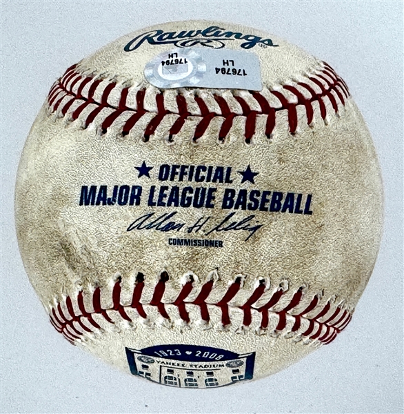 Game Used Baseball From Final Game at Yankee Stadium