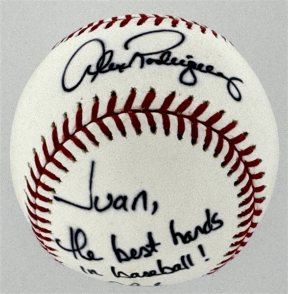 Alex Rodriguez Twice-Signed and Inscribed Baseball to Juan Castro "The Best Hands in Baseball" (Beckett Authentic)