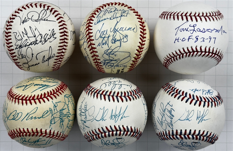 1990s Los Angeles Dodgers Team Signed Baseballs (6) (Beckett Authentic)