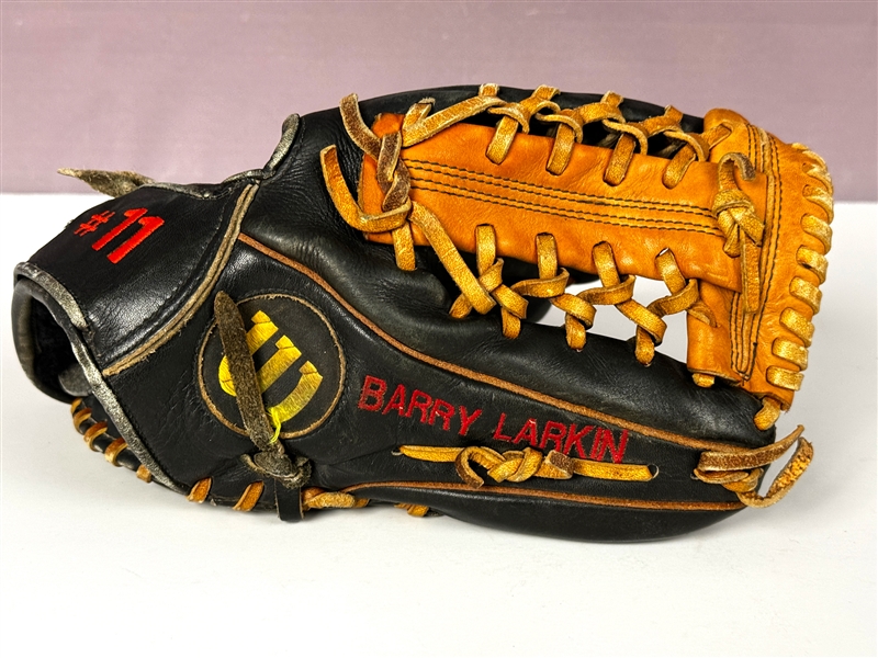 Barry Larkin Game Used Wilson "1440" Model Glove Given to Juan Castro