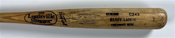 Barry Larkin Cincinnati Reds 2000-2001 Louisville Slugger Game Used Bat Acquired by Teammate Juan Castro