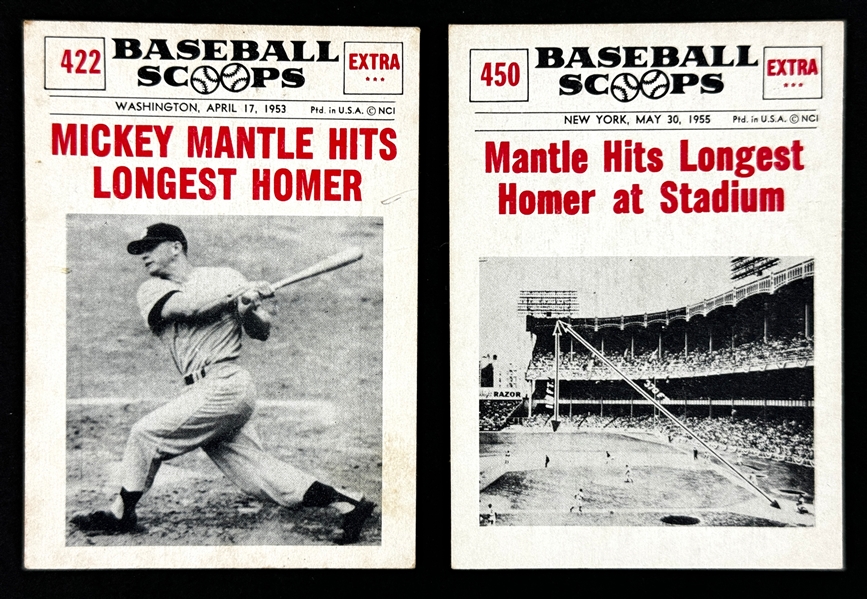 1961 Nu-Card Scoops Mickey Mantle Pair (2)