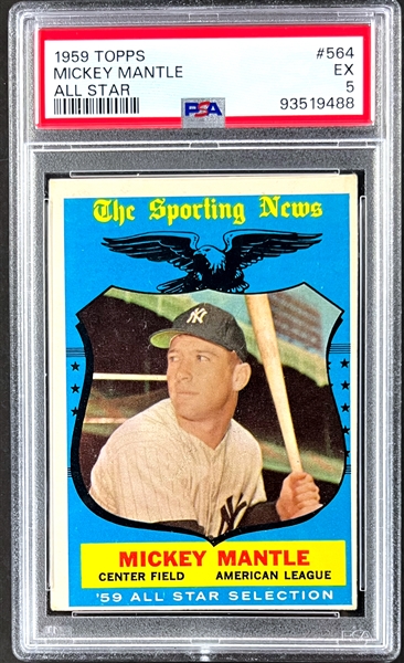 1959 Topps #564 Mickey Mantle All Star - PSA EX 5