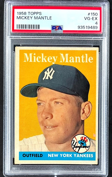 1958 Topps #150 Mickey Mantle  - PSA VG-EX 4