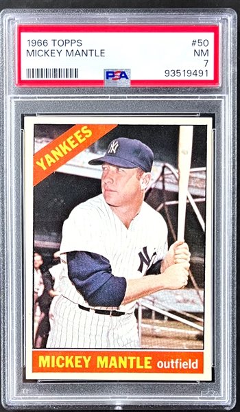 1966 Topps #50 Mickey Mantle - PSA NM 7