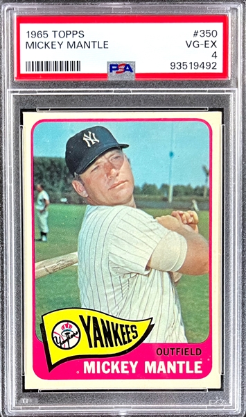 1965 Topps #350 Mickey Mantle  - PSA VG-EX 4