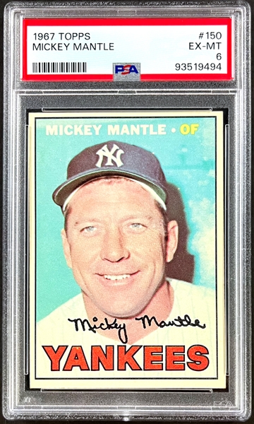  1967 Topps #150 Mickey Mantle - PSA EX-MT 6