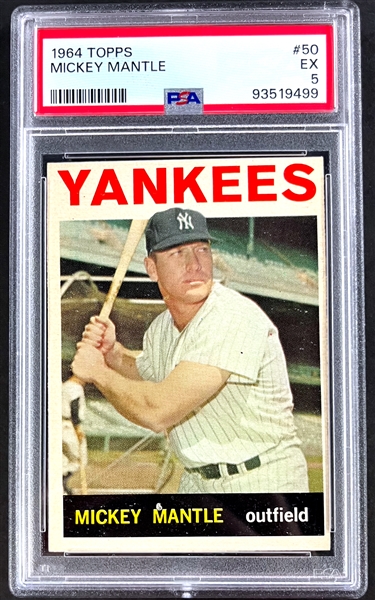 1964 Topps #50 Mickey Mantle - PSA EX 5