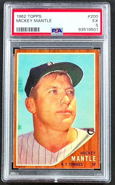 1962 Topps #200 Mickey Mantle - PSA EX 5