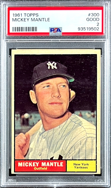 1961 Topps #300 Mickey Mantle - PSA GD 2