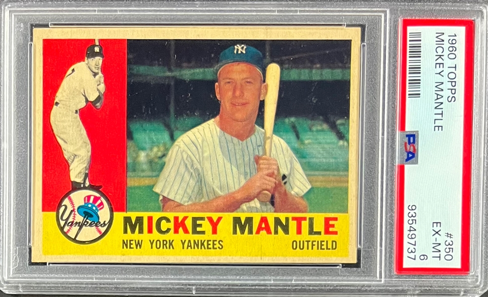  1960 Topps #350 Mickey Mantle - PSA EX-MT 6