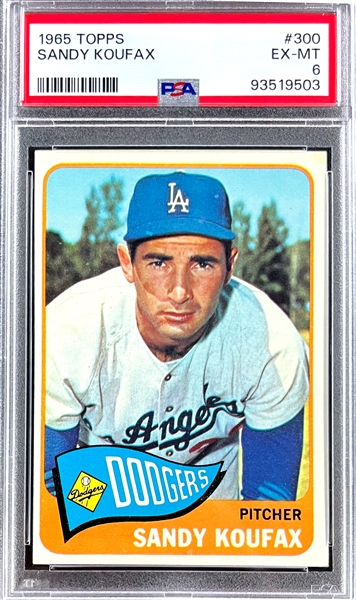  1965 Topps #300 Sandy Koufax - PSA EX-MT 6