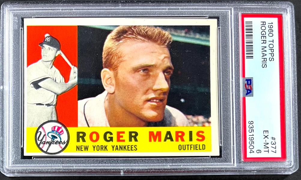  1960 Topps #377 Roger Maris - PSA EX-MT 6