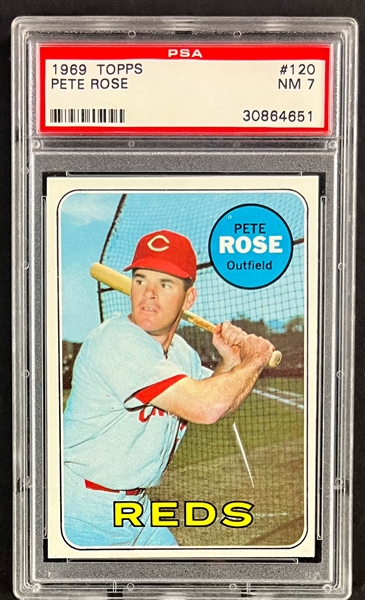 1969 Topps #120 Pete Rose - PSA NM 7