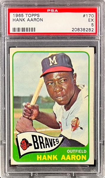 1965 Topps #170 Hank Aaron - PSA EX 5