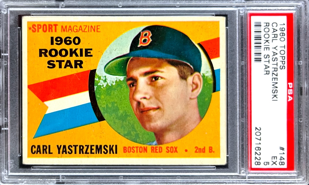 1960 Topps #148 Carl Yastrzemski Rookie Card - PSA EX 5