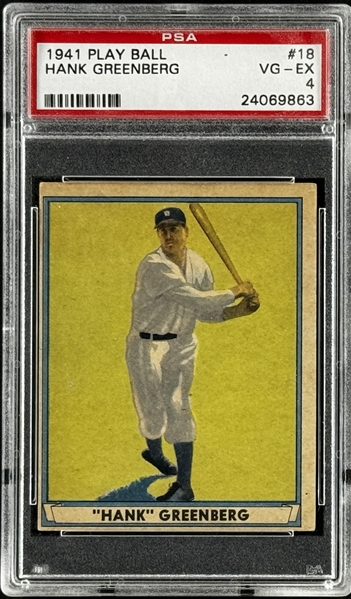 1941 Play Ball #18 Hank Greenberg - PSA VG-EX 4