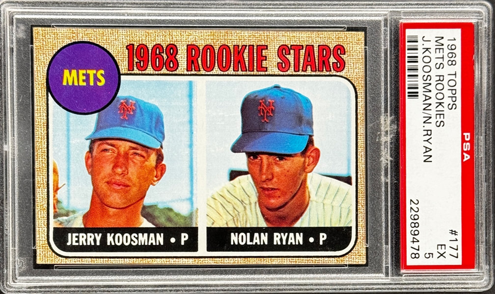 1968 Topps #177 Nolan Ryan Rookie - PSA EX 5