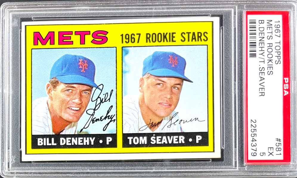 1967 Topps #581 Tom Seaver Rookie Card - PSA EX 5