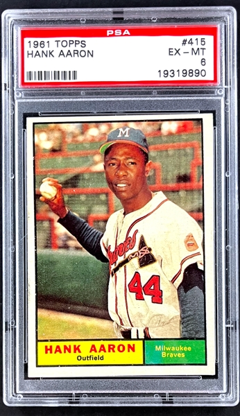 1961 Topps #415 Hank Aaron - PSA EX-MT 6