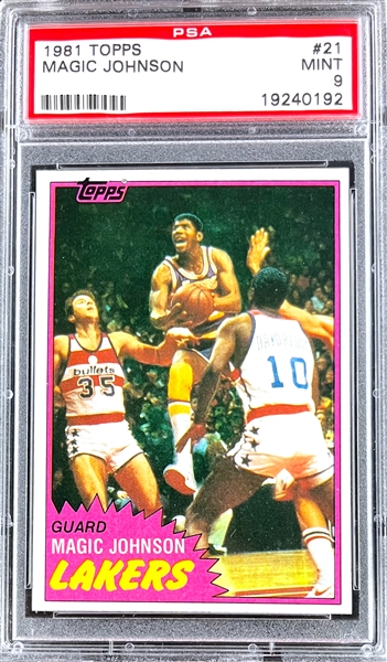 1981 Topps Basketball #21 Magic Johnson - PSA MINT 9