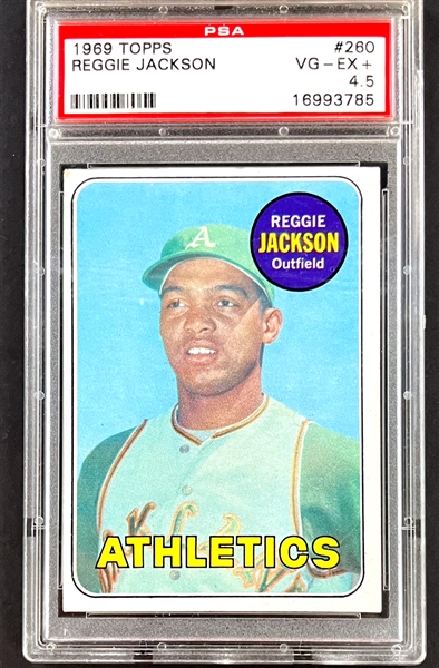 1969 Topps #260 Reggie Jackson Rookie Card - PSA VG-EX+ 4.5