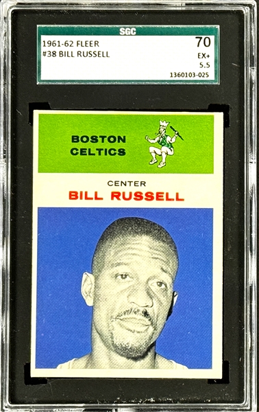 1961 Fleer #38 Bill Russell - SGC EX+ 5.5