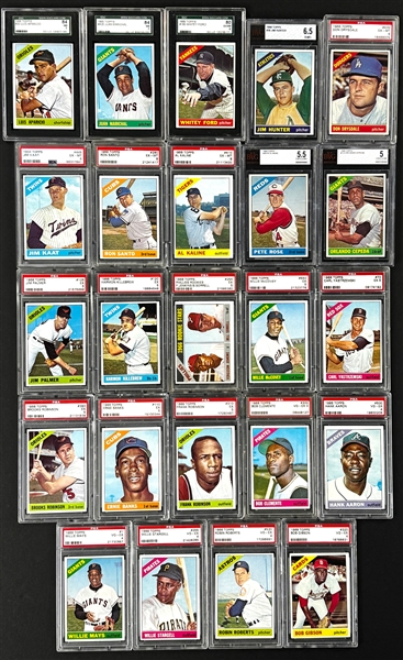 1966 Topps Hall of Famers and Stars Collection of 43 Incl. 24 Graded Cards 