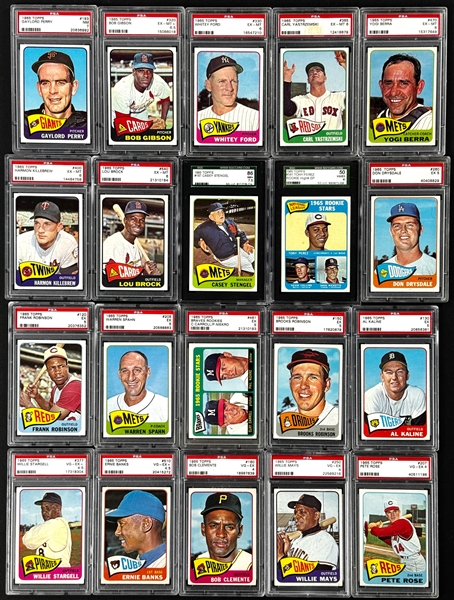 1965 Topps Hall of Famers and Stars Collection of 42 Incl. 22 Graded Cards 