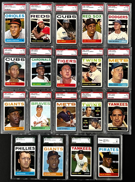 1964 Topps Hall of Famers and Stars Collection of 39 Incl. 19 Graded Cards 